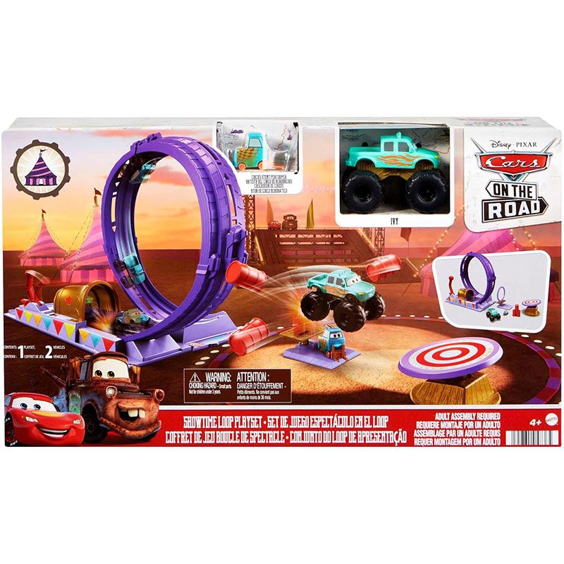 Mattel Cars on the road Комплект със състезателна писта Showtime Loop ...